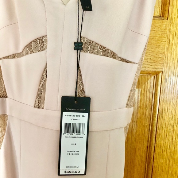 BCBGMAXAZRIA Cristy Sleeveless Lace-Insert Gown - Picture 8 of 9